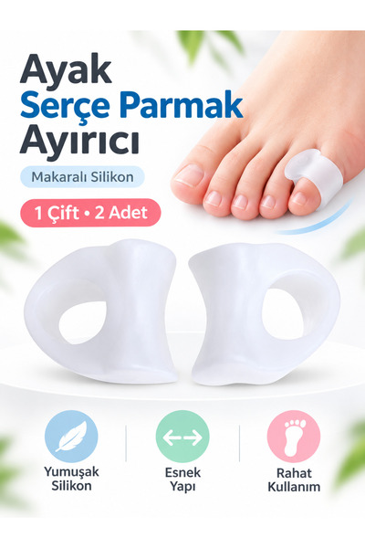 Bunionettes Ayak Serçe Parmak Yüzük Parmak Arası Makaralı Silikon