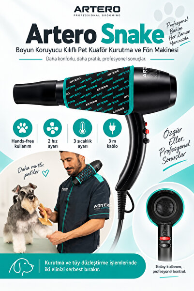 Artero Snake Boyun Koruyucu Kılıflı Pet Kuaför Kurutma ve Fön Makinesi