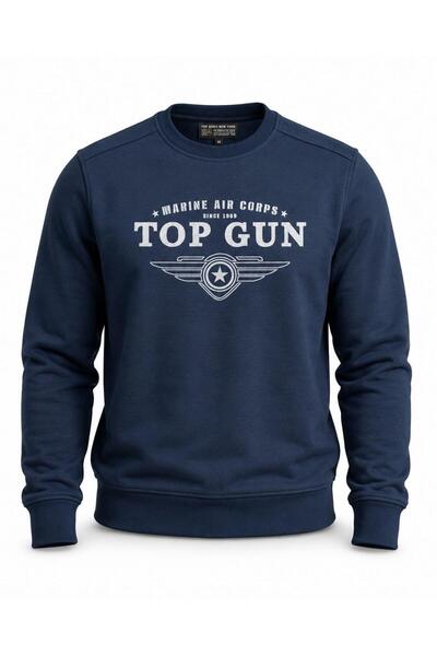 TOP GUN "Top Gun" Printed Sweat Blue