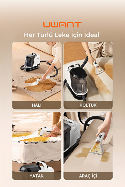UWANT 18.000Pa Emiş Gücü 600W Halı Koltuk Yıkama ve Leke Çıkarma Makinesi - Y100