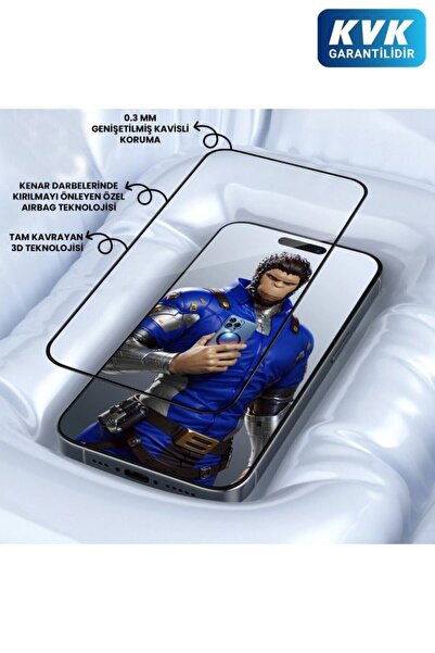 BLUEO 3D Airbag iPhone 17 / 17 Pro Uyumlu Kenar Darbelere Dirençli Tam Kavray...