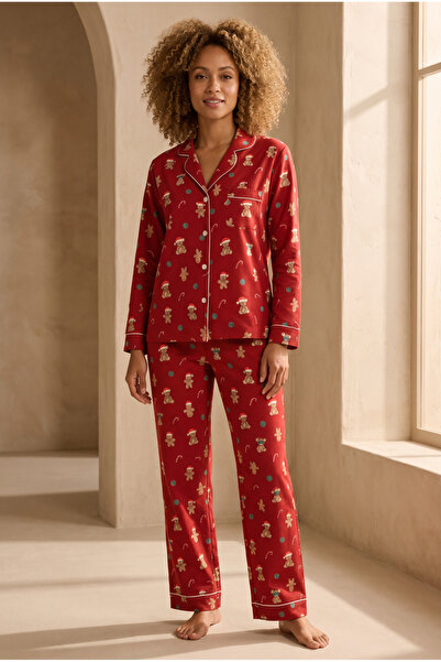Katia&Bony Set de pijamale cu model Teddy pentru femei, cu tematică de Anul N...
