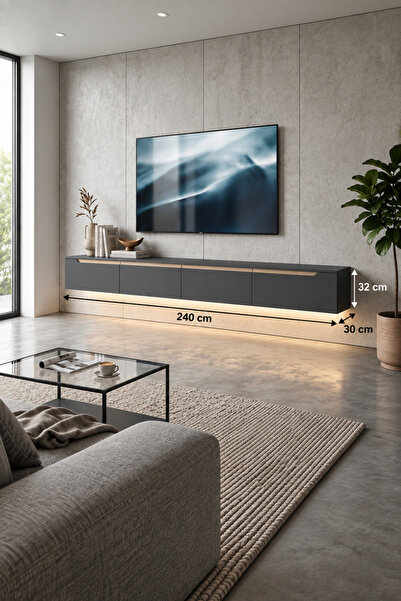 Minar Vine Asma TV Ünitesi - 240cm - Ledli
