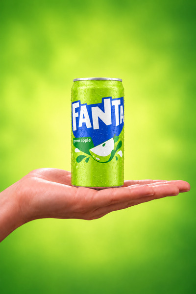 Fanta Bautura racoritoare carbogazoasa, 20x185ml, Green Apple, aroma de mar verde