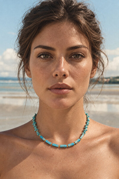 Alnis Atelier Turquoise and Variscite Natural Stone Women's Necklace