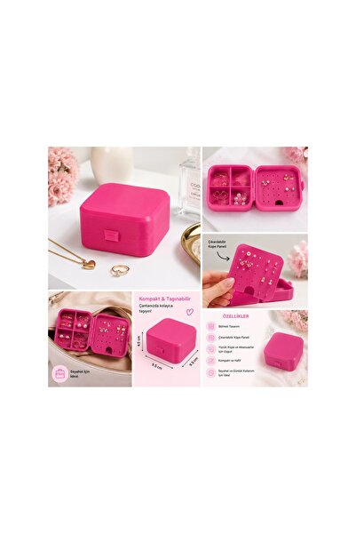Lunera Accessories Mini Seyahat Takı Kutusu Küpe Yüzük Kolye Organizeri Bölme...