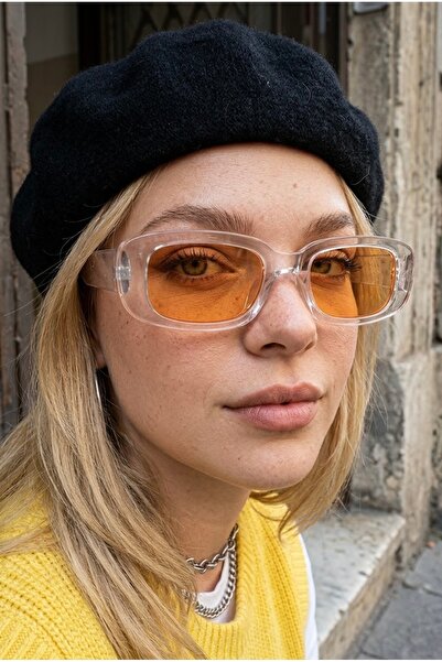 MACERATİ Chunky Unisex Transparent Orange Sunglasses
