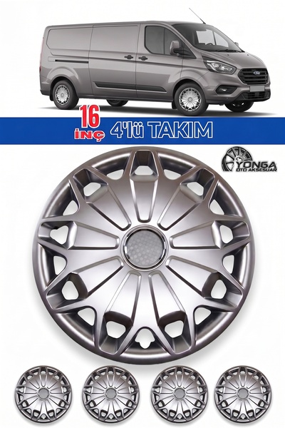 YONGA OTO AKSESUAR FORD TRANSİT Jant Kapağı 16 İnç Kırılmaz 4'lü + 8 Cırt Kel...