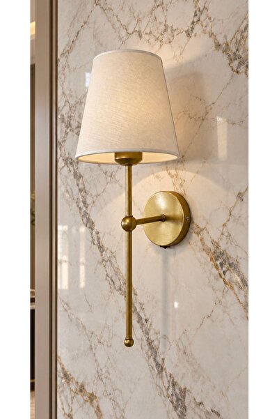 Buiva Luxury Modern Aç Kapa Butonlu Pilli Aplik Eskitme Gold Krem Abajur Pil Tak Kullan 1 Adet Fiyatıdır
