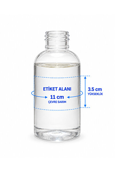 Sizeuyduk 50 Adet 50 ml Plastik Şişe Kapaklı Şeffaf Hediyelik Doldurulabilir Şişe OM61TAC