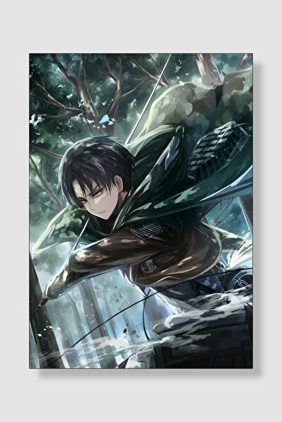 postick Attack On Titan | Levi Ackerman Anime Posteri Kalın Parlak Kuşe Kağıdı