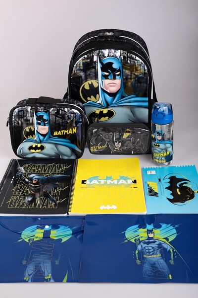 Batman LİSANSLI OKUL,BESLENME VE KALEM ÇANTASI,500 ML TRITAN MATARA İLE KIRTA...