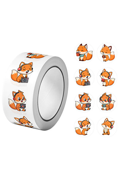 Choice RO059 1Roll(500Pcs) Cute Listening Music Playing Game Cool Foxes Stick...