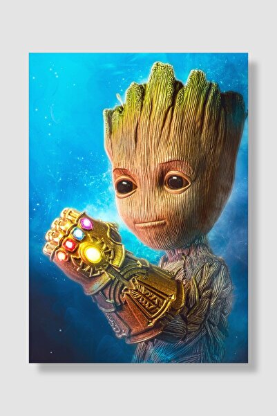 postick Marvel Galaksinin Koruyucuları Baby Groot Film Posteri Yüksek Kalitel...