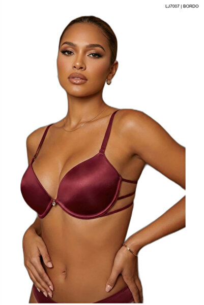 Le Jardin Women's Claret Red 7007 Stoned Piping Micro Bra