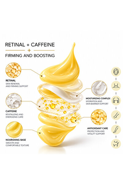 Qremfi Retinal + Caffeine Booster Shot 35 ml Yüz ve Göz Çevresi Sıkılık ve Canlı Görünüm