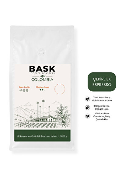 Premium Espresso Çekirdek Kahve Colombia 1000g