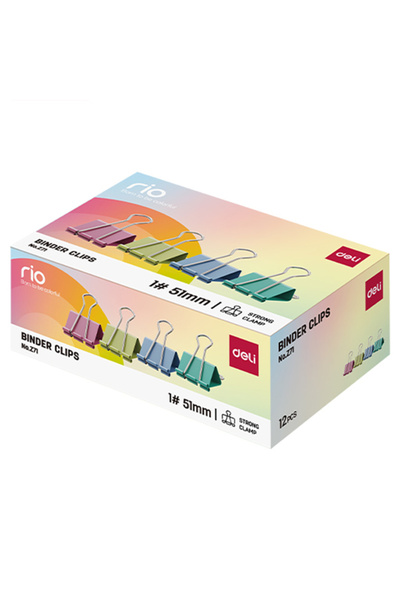 Deli Paper Clips 51mm Color 12 pcs/box