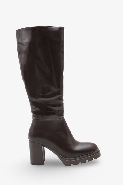 İNNABUTİKK حذاء نسائي بكعب سميك من Cetta Brown Rustic