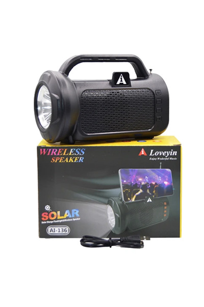XL Boxa portabila AI136 cu panou solar si lanterna USB Bluetooth