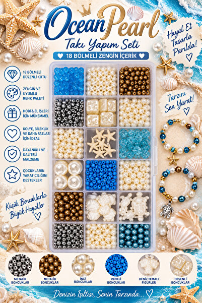 By MO Accessories Yaz Sezonu İnci Deniz Yıldızı Deniz Kabuğu Cam Boncuklarla ...