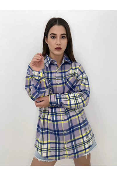 SATTENS Καρό Πουκάμισο Jacket Μοβ