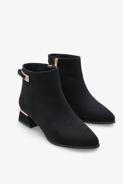 İNNABUTİKK Velora Women's Daily Boots Black Suede