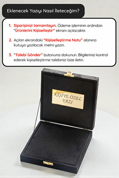 Tesbih Otağı Premium Kadife Kutu – Kişiye Özel Yazılı Hediye Kutusu– Tesbih Kutusu / Özel Hediye Kutusu