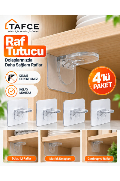 tafce Raf Tutucu Dolap Içi Raf Ayırıcı Raf Destekleyici Yapışkan Pratik Raf T...