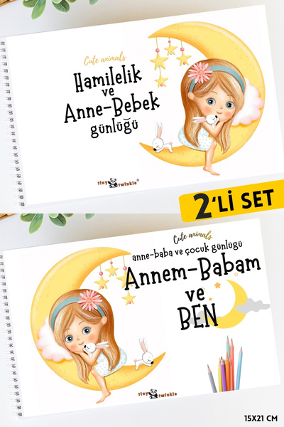 Lodos 2'Lİ SET Hamilelikten Bebeğin İlk Yaşına Tüm Anı Defteri ve Çocuk Günlü...