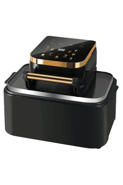 BASE Friteuză Airfryer 3 în 1, capacitate 12L, putere 1700W, Display Digital LED