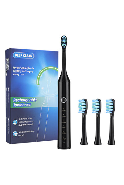 Choice black Electric Sonic Toothbrush 2-Minute Smart Timer 6 Modes Deep Clea...