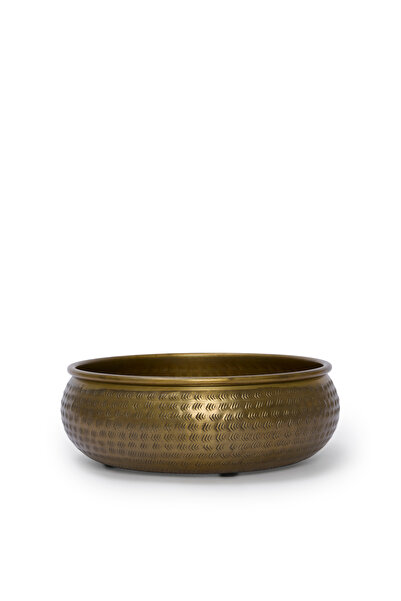 Yargıcı Yuvarlak Metal Dekoratif Kase(30x10 Cm)