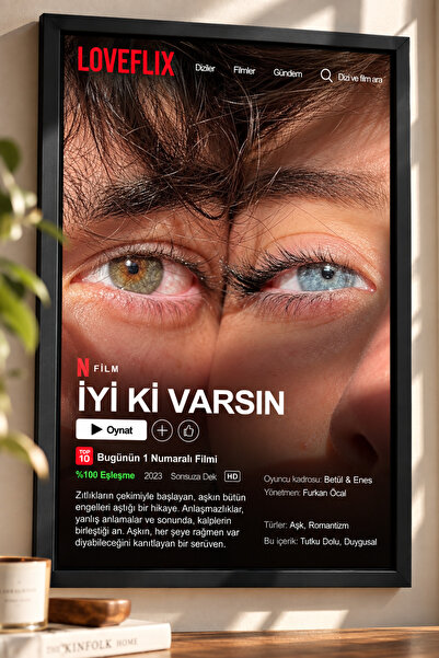 betüslesin Kişiye Özel İyi ki Varsın Netflix Temalı Çift Tablosu Sevgiliye He...