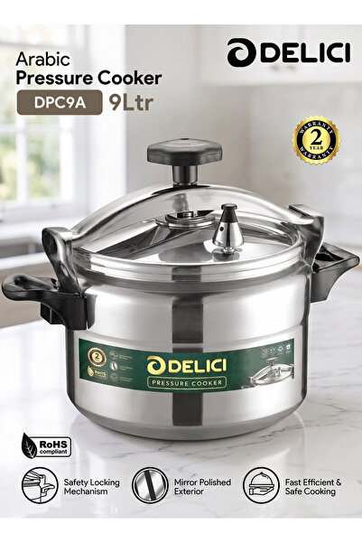 DELICI 9L Aluminum Pressure Cooker (DPC 9A)-Fast,Efficient,Safe Cooking Durab...