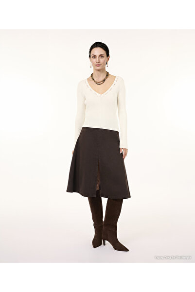 Yargıcı Regular V-Neck Long Sleeve Sweater