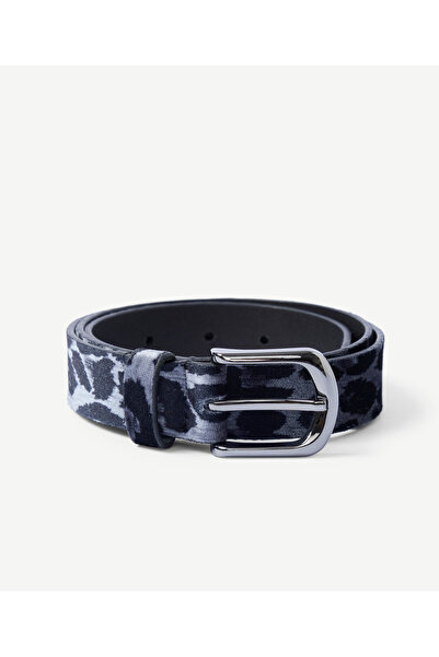 Yargıcı Abstract Leopard Print Velvet Trouser Belt