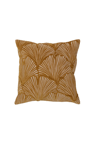 Yargıcı Ginko Patterned Velvet Square Pillow (45X45 cm)