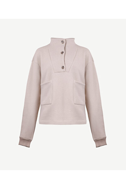 Yargıcı Ön Cep Detaylı Dik Yakalı Sweatshirt