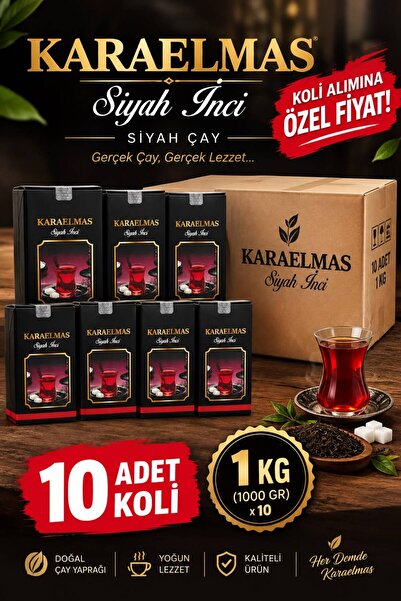 1 Koli Karaelmas Siyah İnci Gold Çay 1 kg 10 Adet