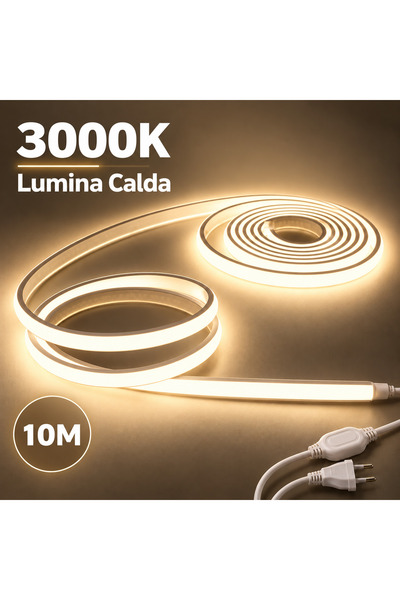 proled Ταινία LED COB 10μ, 220V, 3000K Θερμό Φως, IP65, 10W/μ, 1000lm/μ, Κιτ ...