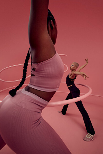Penti Pembe Çizgili Dikişsiz Seamless Spor Sütyeni