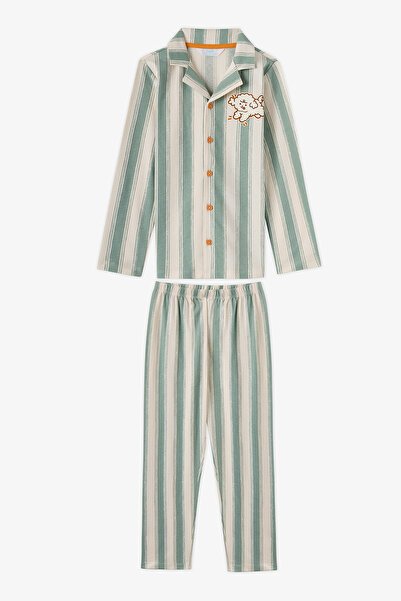 Penti Unisex Παιδικό Σετ Πιτζάμες Πράσινο Μέντα Tom&Jerry με στάμπα μακρυμάνι...