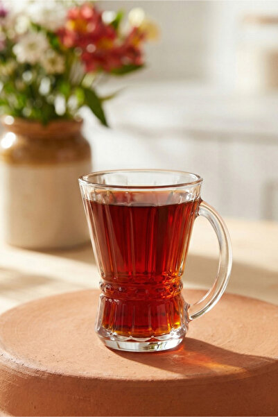 LAV Venüs Cam Kulplu Çay Bardağı 6 Kişilik 150 ml Kulplu