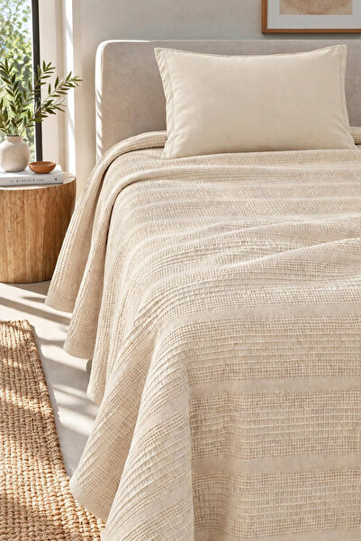 evdehome %100 Pamuk Dual Tek Kişilik Pike Takımı | 160x230 Pike + 100x200 Las...