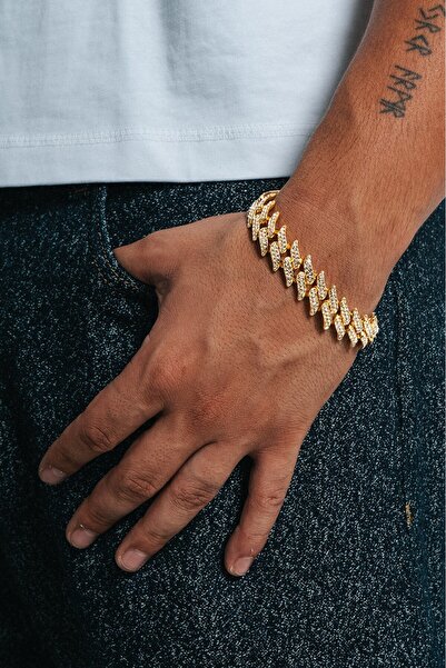 UKHWD SUPPLY 14mm Iced Out Crown Cuban Chain Erkek Bileklik KA1382AL