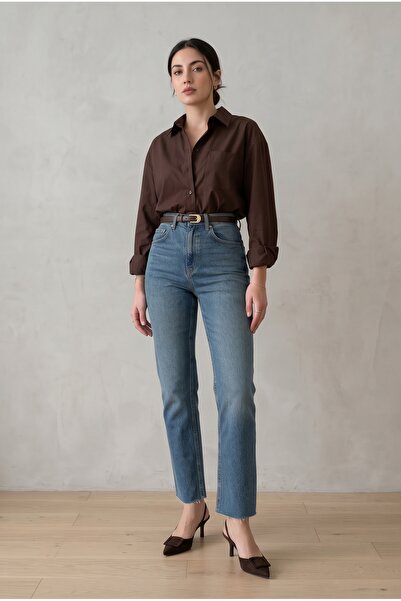 BEES JEANS Julia Vintage Kesik Paça Mom Fit Straight Jean