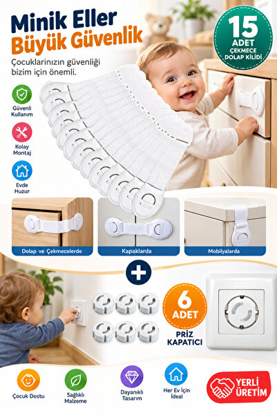 wappa 15 Pieces Baby Child Safety Cabinet and Drawer Lock Multi-Purpose Child...