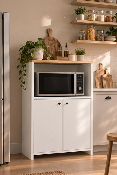 Yurupa Verona Mikrodalga Fırın ve Airfryer Bölmeli Çok Amaçlı Mutfak Dolabı K...
