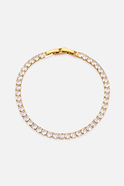 Crupt Studio 4mm Tennis Chain Gold Zincir Bileklik